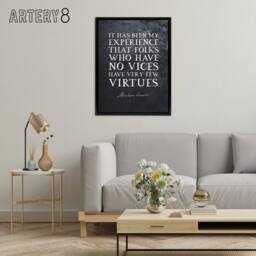 "Artery8 Abraham Lincoln Vices Virtues Quote Framed Canvas Wall Art Print in Grey - Size: W12"" x H16""" - thumbnail 3