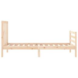 Berkfield Home Beautiful Bed Frame with Headboard Small Single Solid Wood in Light Tan - thumbnail 7