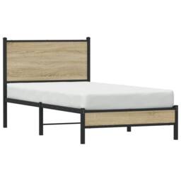 Berkfield Home Metal Bed Frame without Mattress Sonoma Oak 80x200 cm in Light Tan - thumbnail 4