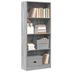 Berkfield Home Bookcase Grey Sonoma 60x24x143 cm Engineered Wood - Size: 60 x 24 x 143 cm - thumbnail 1