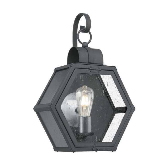 Netlighting Quoizel Heath Outdoor Wall Lantern Mottled Black IP44 - image 1