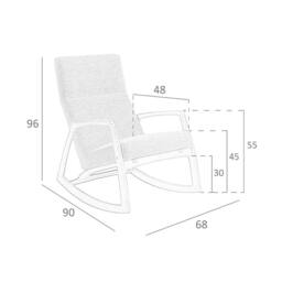 Angel Cerda Grey Fabric Rocking Chair with Walnut Veneer Legs - thumbnail 7