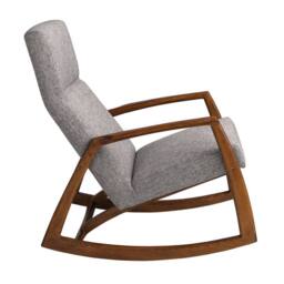 Angel Cerda Grey Fabric Rocking Chair with Walnut Veneer Legs - thumbnail 6