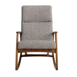 Angel Cerda Grey Fabric Rocking Chair with Walnut Veneer Legs - thumbnail 2