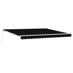 Berkfield Home Manual Retractable Awning Black 400x300 cm - thumbnail 2