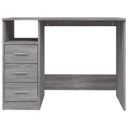 Berkfield Home Desk with Drawers Grey Sonoma 102x50x76 cm Engineered Wood - Size: 102 x 50 x 76 cm - thumbnail 6
