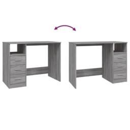 Berkfield Home Desk with Drawers Grey Sonoma 102x50x76 cm Engineered Wood - Size: 102 x 50 x 76 cm - thumbnail 9