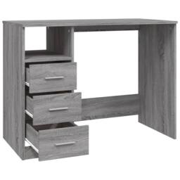 Berkfield Home Desk with Drawers Grey Sonoma 102x50x76 cm Engineered Wood - Size: 102 x 50 x 76 cm - thumbnail 7