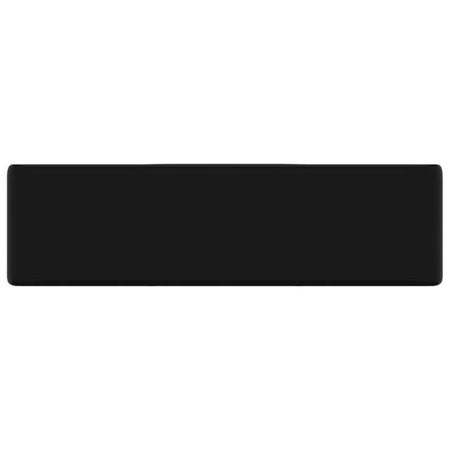 Berkfield Home Elegant Ceramic Bathroom Sink Basin with Faucet Hole Black Square - image 1