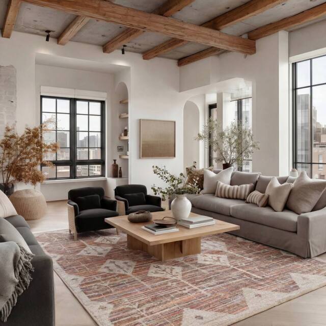 Kukoon Beige Terracotta Washable Jute Style Rustic Living Room Area Rug - Size: 200 cm x 290 cm - image 1