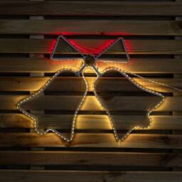Samuel Alexander 43cm x 32cm Hanging Christmas Double Bell Silhouette with 196 LEDs in White - Size: 43 cm x 32 cm - thumbnail 4