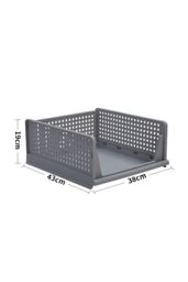 Living and Home Folding Plastic Wardrobe Storage Box Drawer Organizer Box Bedroom in Grey - thumbnail 5