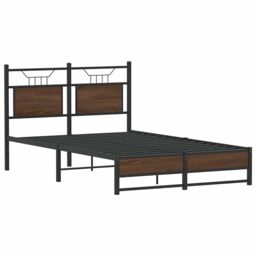Berkfield Home Bed Frame without Mattress Brown Oak 120x190 cm Small Double Engineered Wood - thumbnail 3