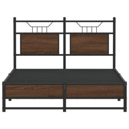 Berkfield Home Bed Frame without Mattress Brown Oak 120x190 cm Small Double Engineered Wood - thumbnail 6