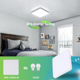 COMELY LED Ceiling Lights, 36 W Square Ultra Slim LED Panel Light, 6500K in White - thumbnail 7