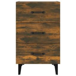 Berkfield Home Elegant Bedside Cabinet Smoked Oak 40x40x66 cm Engineered Wood in Brown - Size: 40 x 40 x 66 cm - thumbnail 1
