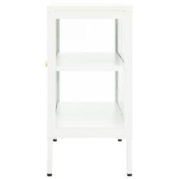 Berkfield Home Sideboard White 70x35x70 cm Steel & Glass - Size: 70 x 35 x 70 cm - thumbnail 4