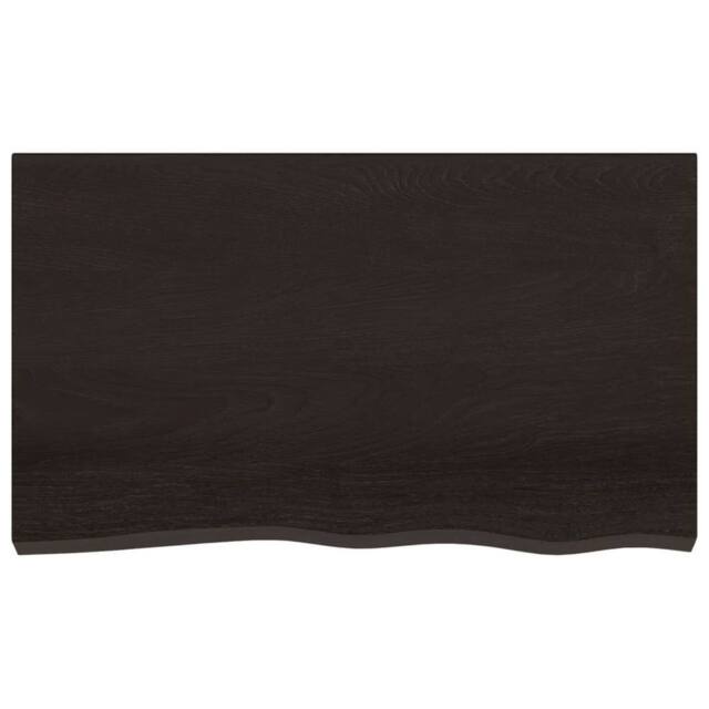 Berkfield Home Table Top Dark Grey 100x60x2 cm Treated Solid Wood Oak - Size: 100 x 60 x 2 cm - image 1