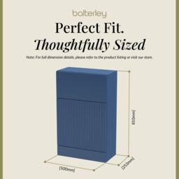 Balterley Fluted 500mm Floor Standing WC Unit - Blue - thumbnail 5