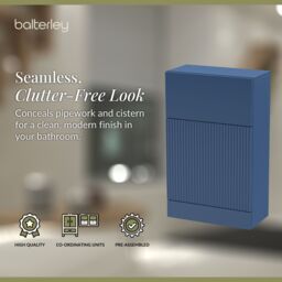 Balterley Fluted 500mm Floor Standing WC Unit - Blue - thumbnail 3