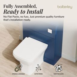 Balterley Fluted 500mm Floor Standing WC Unit - Blue - thumbnail 2