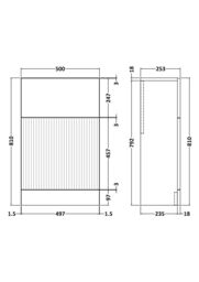 Balterley Fluted 500mm Floor Standing WC Unit - Blue - thumbnail 8