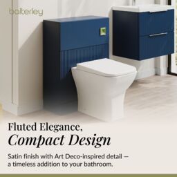 Balterley Fluted 500mm Floor Standing WC Unit - Blue - thumbnail 4