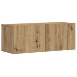 Berkfield Home Wall Mounted TV cabinets 5 pcs Artisan Oak Engineered Wood in Brown - thumbnail 4