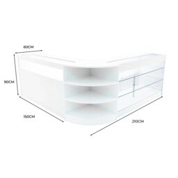 Monstershop Demeter LED Shop Counter Set K1500, B1500 & LM60 - White - thumbnail 3