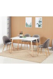 Life Interiors 'Lucia Halo' Dining Set with a Table & Chairs Set of 4 in Grey - thumbnail 2