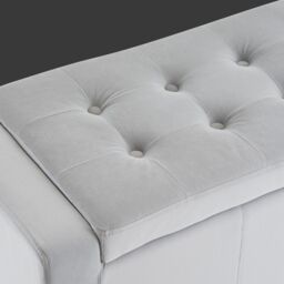 Home Republic Luna Velvet Ottoman Bench with Storage in Silver - Size: Medium - thumbnail 3