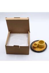 KDMD Palo Santo & Smudge Holder - Mandala Design, Sand & Grey Ceramic in Yellow - thumbnail 6
