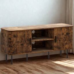 FURNOS Industrial TV Stand Unit With Storage Cabinets Rustic in Brown - thumbnail 5