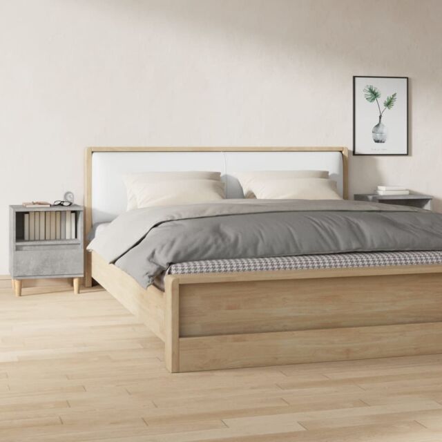 Berkfield Home Bedside Cabinets 2 pcs Concrete Grey 40x35x50 cm - Size: 40 x 35 x 50 cm - image 1