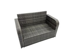 Fimous 7-seater Rattan Garden Furniture Dining Set with 3 Stools 2 Side Table in Dark Grey - thumbnail 5