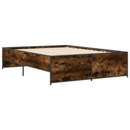 Berkfield Home Bed Frame without Mattress Smoked Oak 120x200 cm in Brown - Size: Small Double - thumbnail 3