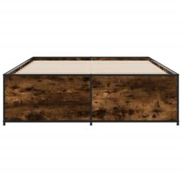 Berkfield Home Bed Frame without Mattress Smoked Oak 120x200 cm in Brown - Size: Small Double - thumbnail 4