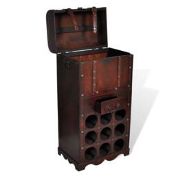 Berkfield Home Wooden Wine Rack for 9 Bottles with Storage in Red - thumbnail 3