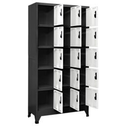 Berkfield Home Locker Cabinet Anthracite & White 90x40x180 cm Steel in Black - Size: 90 x 40 x 180 cm - thumbnail 3