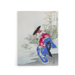 "Artery8 The Fox Spirit Geisha Dance Canvas Wall Art Print Ogata Gekko - Size: W18"" x H24""" - thumbnail 1