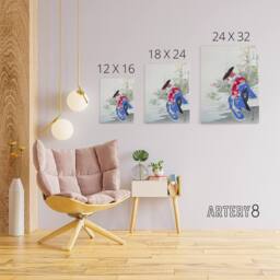"Artery8 The Fox Spirit Geisha Dance Canvas Wall Art Print Ogata Gekko - Size: W18"" x H24""" - thumbnail 4