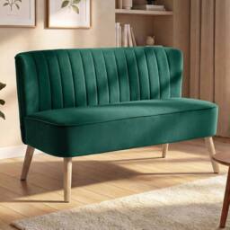 SPETLEK 117cm Loveseat Sofa 2 Seater Sofa with Padded Seat in Green - Size: 0.6m2 - thumbnail 6