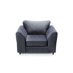 Abakus Direct Chicago Spill-Proof Velvet Armchair in Dark Grey - thumbnail 5