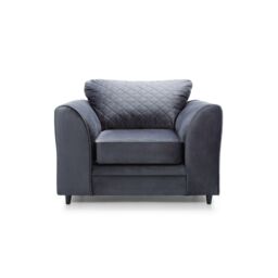Abakus Direct Chicago Spill-Proof Velvet Armchair in Dark Grey - thumbnail 2