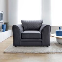 Abakus Direct Chicago Spill-Proof Velvet Armchair in Dark Grey - thumbnail 1