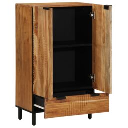Berkfield Home Highboard 60x33x100 cm Solid Wood Acacia in Brown - Size: 60 x 33 x 100 cm - thumbnail 1