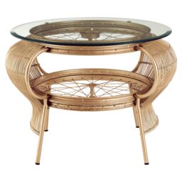 Orsina Durable Gold Finish Table, Side Table For Livingroom, Modern Aesthetic Design Bedside Table in Rose Gold
