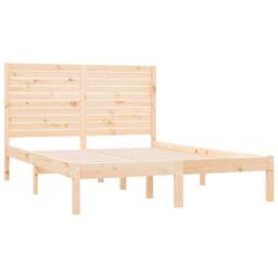Berkfield Home Bed Frame Solid Wood 120x200 cm in Brown - Size: Small Double - thumbnail 4