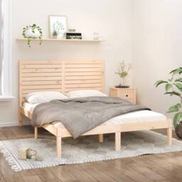 Berkfield Home Bed Frame Solid Wood 120x200 cm in Brown - Size: Small Double - thumbnail 1