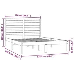 Berkfield Home Bed Frame Solid Wood 120x200 cm in Brown - Size: Small Double - thumbnail 6